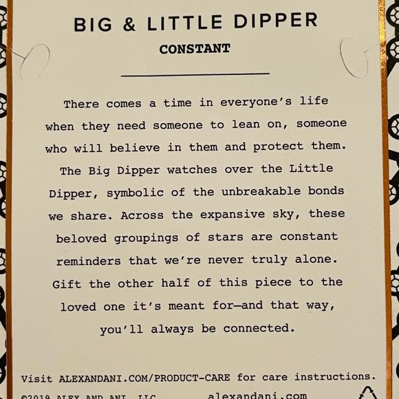 Alex and Ani Big and Little Dipper,shiny silvertone, black enamel, set of 2 - Picture 3 of 16